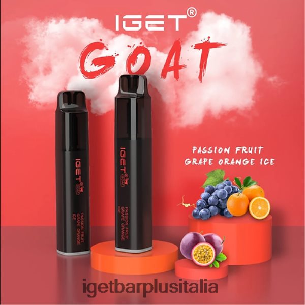 IGET Vape Italia | iget capra - 5000 sbuffi ghiaccio d'arancia e uva frutto della passione