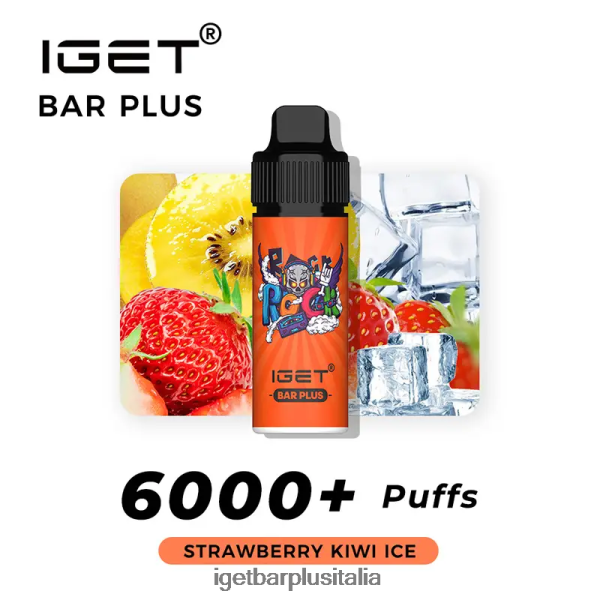 IGET Bar Italia | barra iget più 6000 sbuffi ghiaccio alla fragola e kiwi