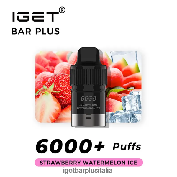 IGET Bar Italia | iget bar plus cialda 6000 puff gelato alla fragola e anguria
