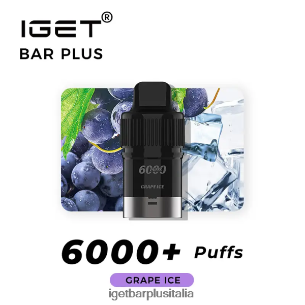 IGET Bar Italy | iget bar plus cialda 6000 puff ghiaccio d'uva