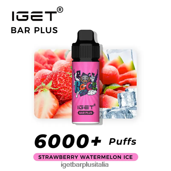 IGET Italia | barra iget più 6000 sbuffi gelato alla fragola e anguria