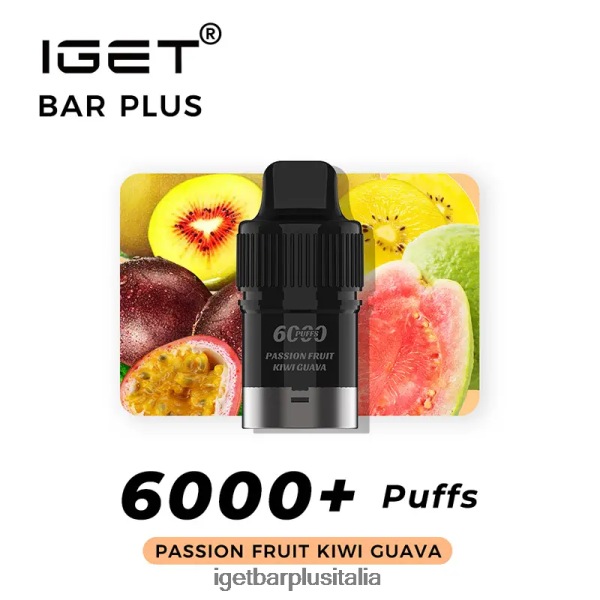 IGET Italia | iget bar plus cialda 6000 puff frutto della passione kiwi guava