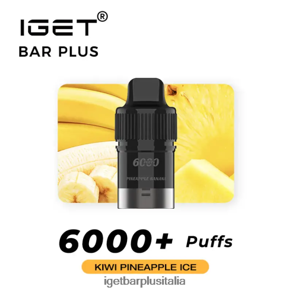 IGET Vape Online | iget bar plus cialda 6000 puff ghiaccio al kiwi e ananas