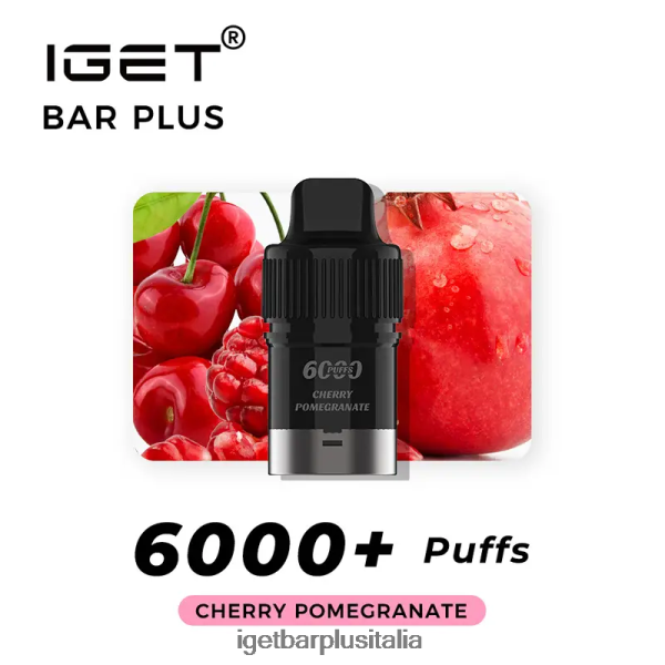 IGET Vapes Italy | iget bar plus cialda 6000 puff melograno ciliegia