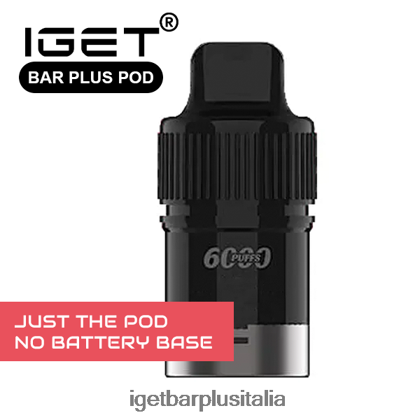IGET Bar Italia | iget bar plus - solo cialda - ghiacciolo all'uva e pesca - 6000 puff (senza base batteria) solo ghiaccio all'uva e pesca