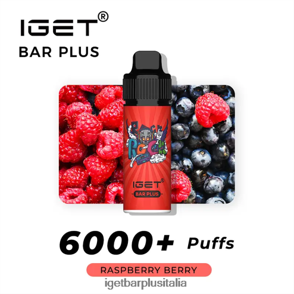 IGET Italy | iget bar plus - 6000 boccate bacca di lampone