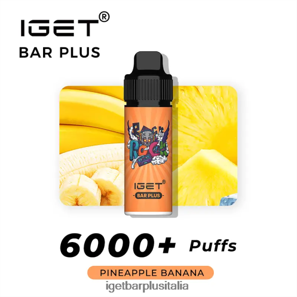 IGET Vape Italy | iget bar plus - 6000 boccate banana all'ananas